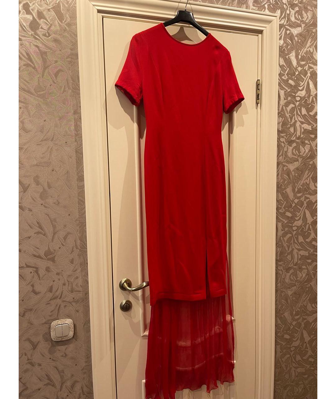 DANIELE CARLOTTA Красное ацетатное вечернее платье, фото 8
