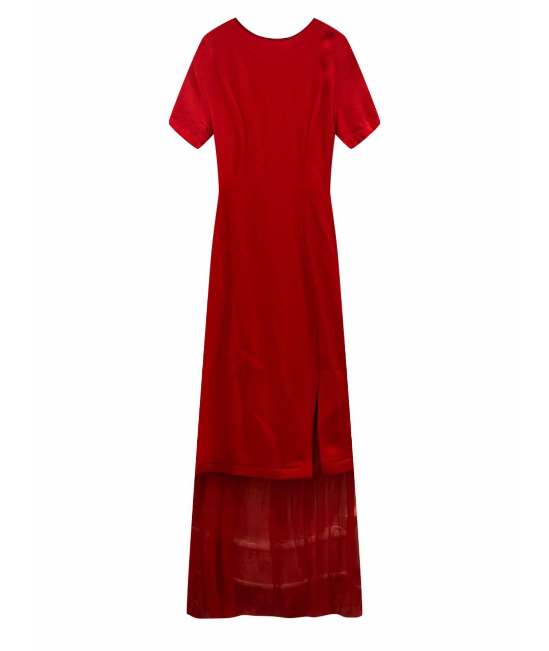 DANIELE CARLOTTA Красное ацетатное вечернее платье, фото 1