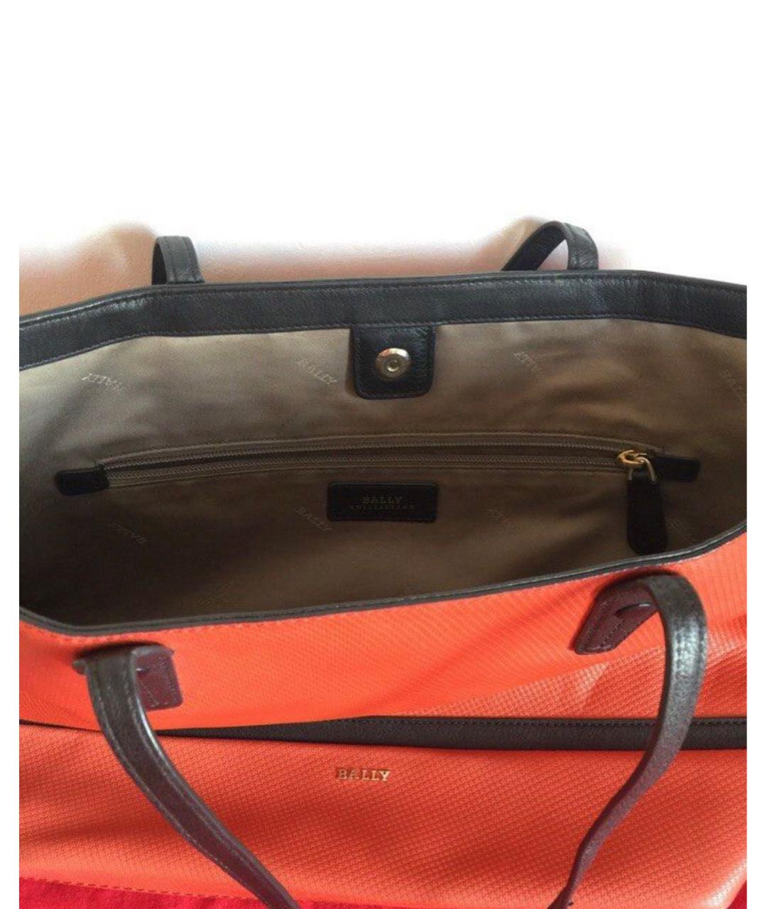 BALLY Оранжевая кожаная сумка тоут, фото 5