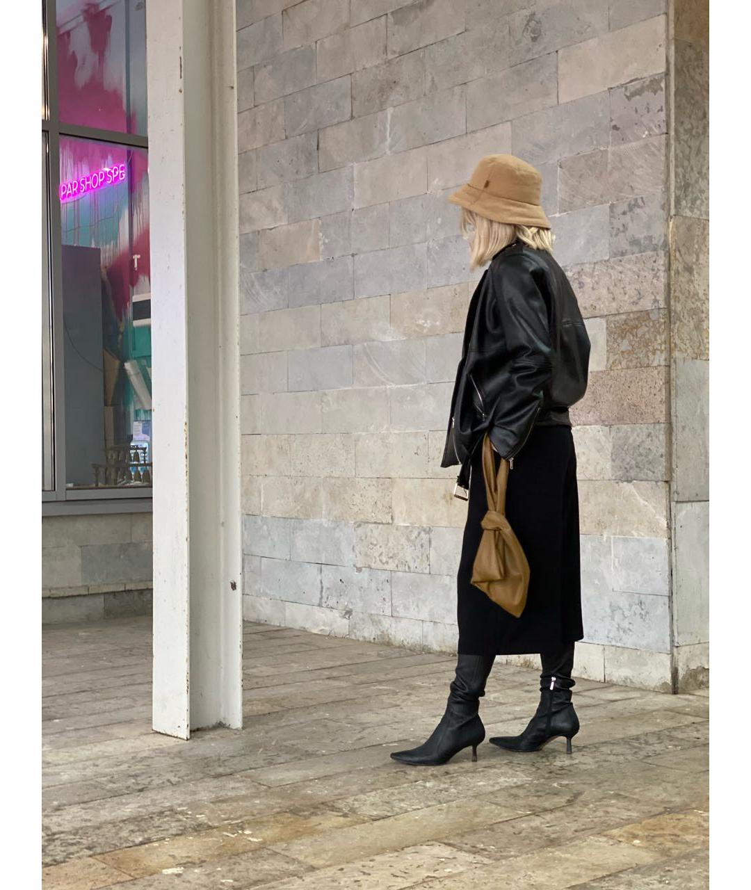 NANUSHKA Горчичная кожаная сумка тоут, фото 3