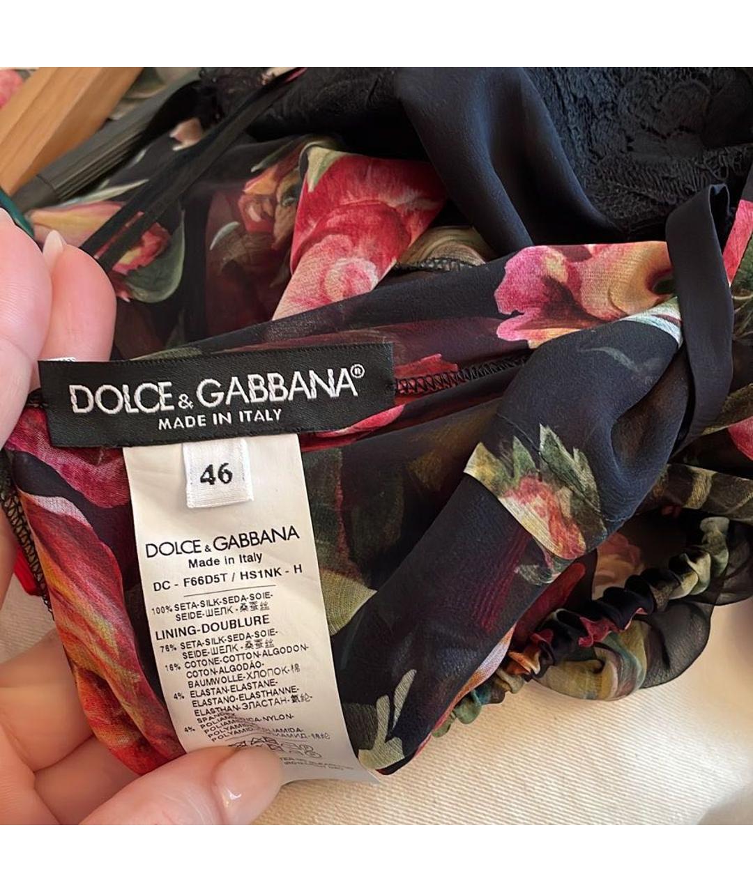 DOLCE&GABBANA Мульти шелковое вечернее платье, фото 5