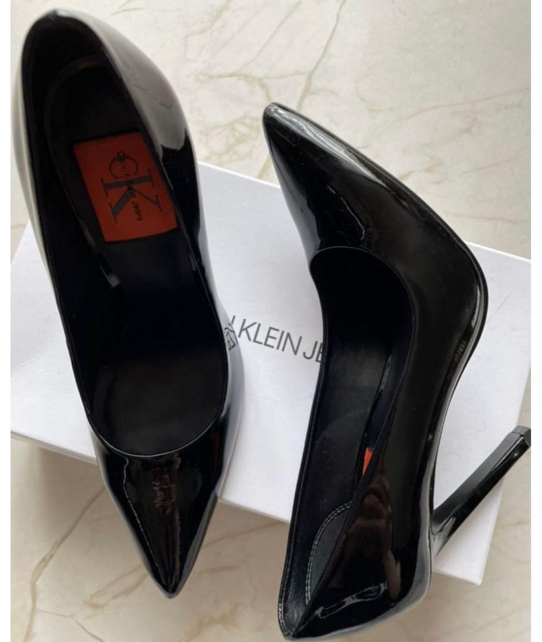 CALVIN KLEIN Черные туфли из лакированной кожи, фото 3