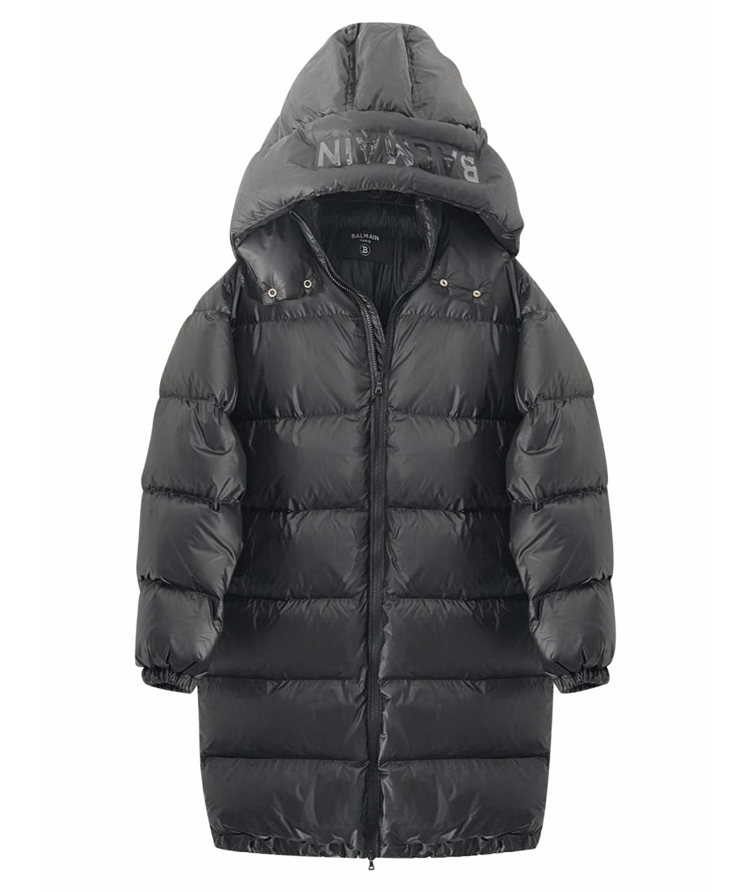 BALMAIN Черный пуховик, фото 1