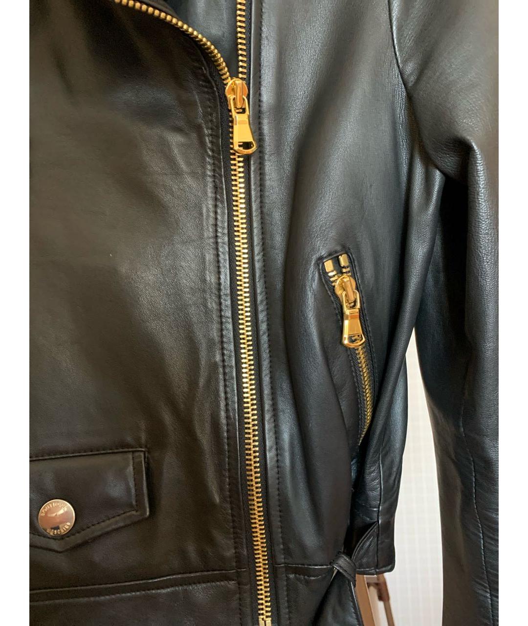 BOUTIQUE MOSCHINO Черная кожаная куртка, фото 6