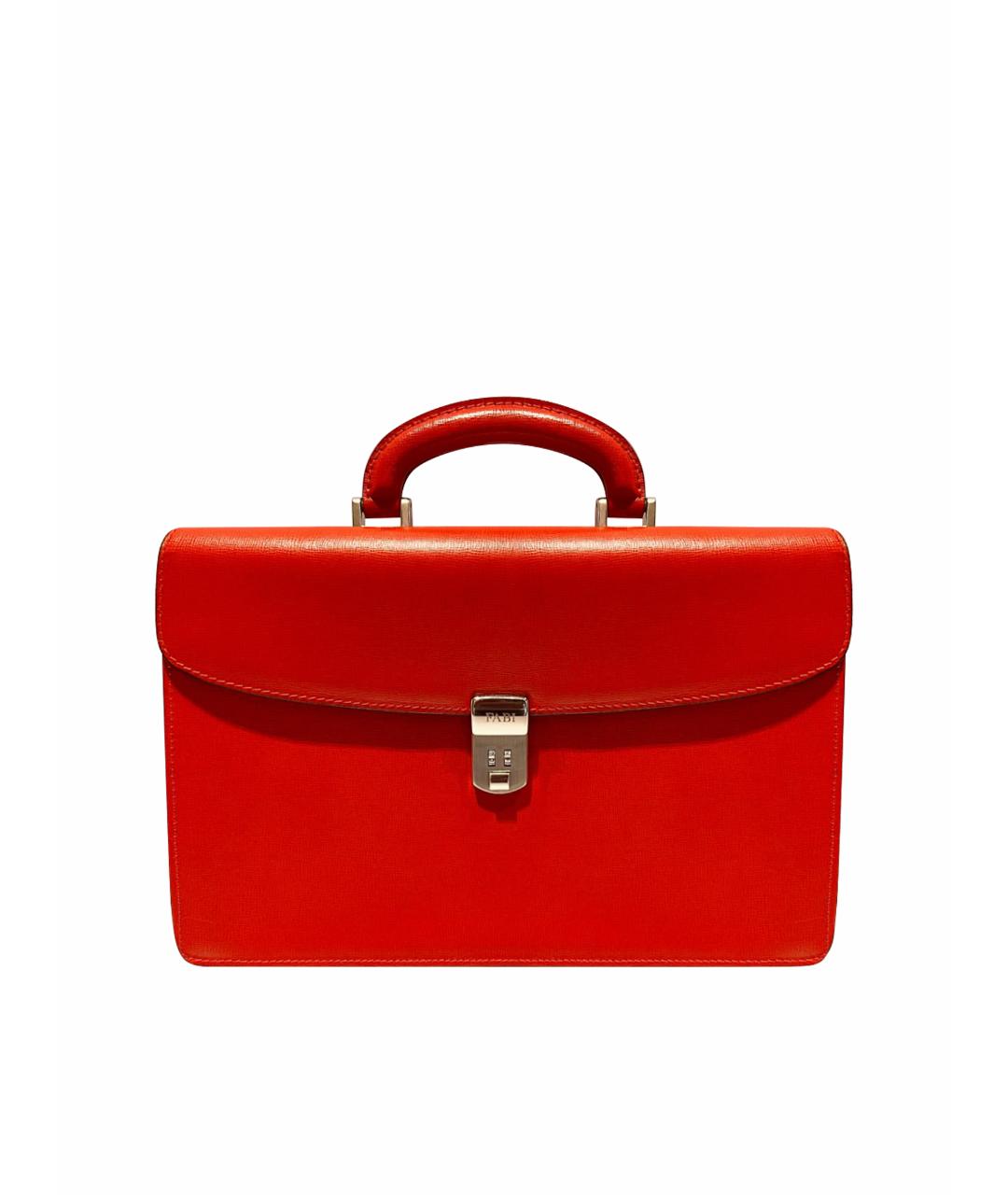 FABI Красная кожаная сумка с короткими ручками, фото 1