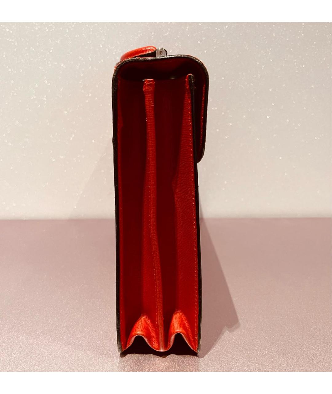 FABI Красная кожаная сумка с короткими ручками, фото 5