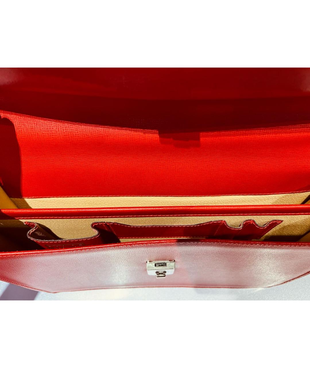 FABI Красная кожаная сумка с короткими ручками, фото 7