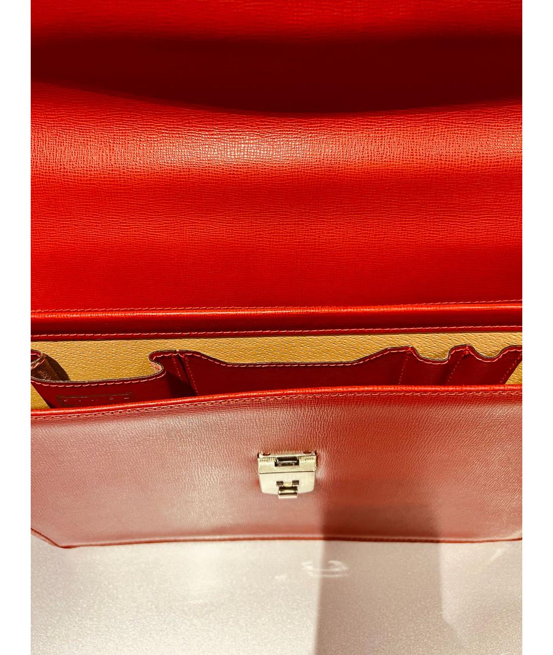 FABI Красная кожаная сумка с короткими ручками, фото 8