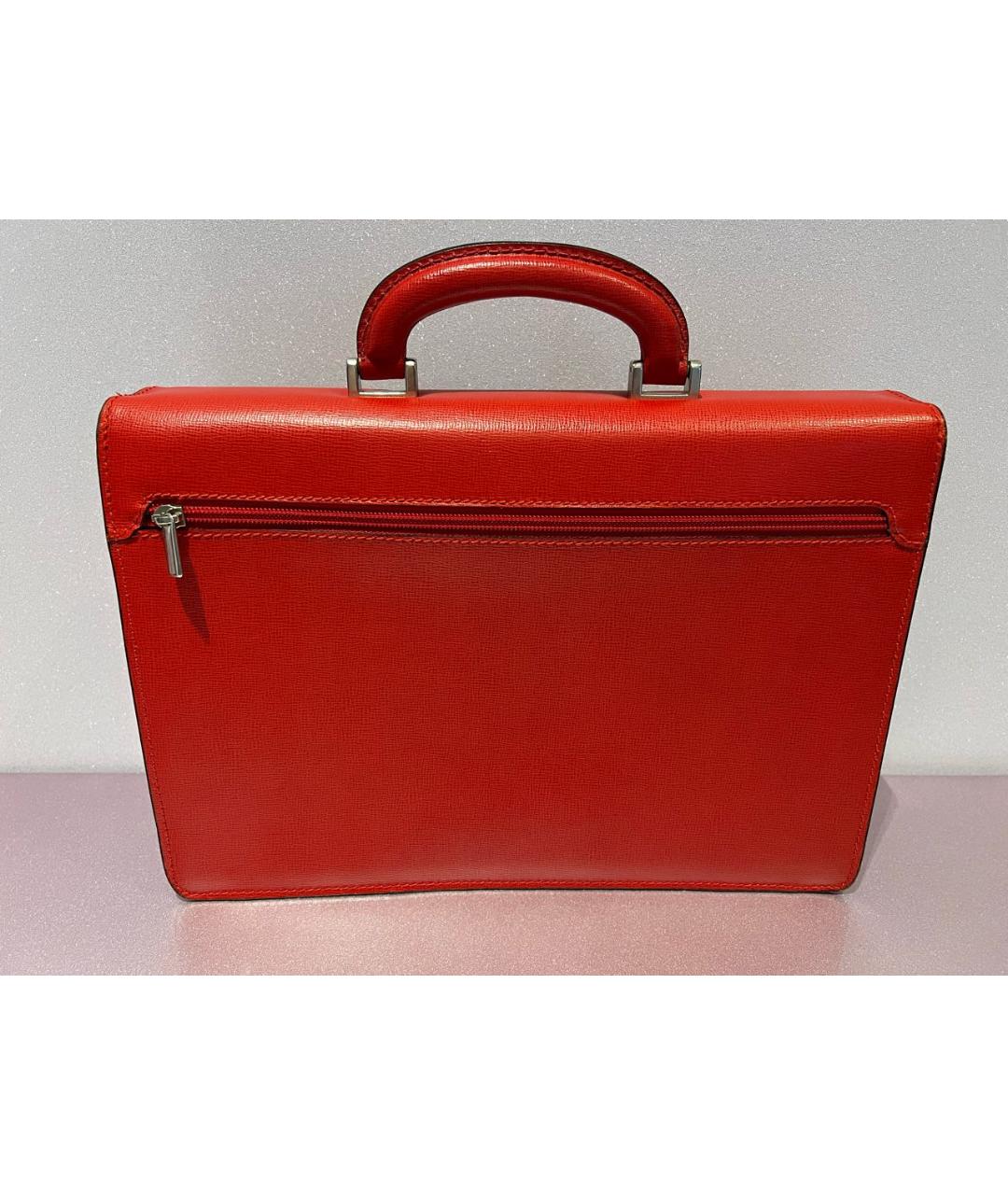 FABI Красная кожаная сумка с короткими ручками, фото 4