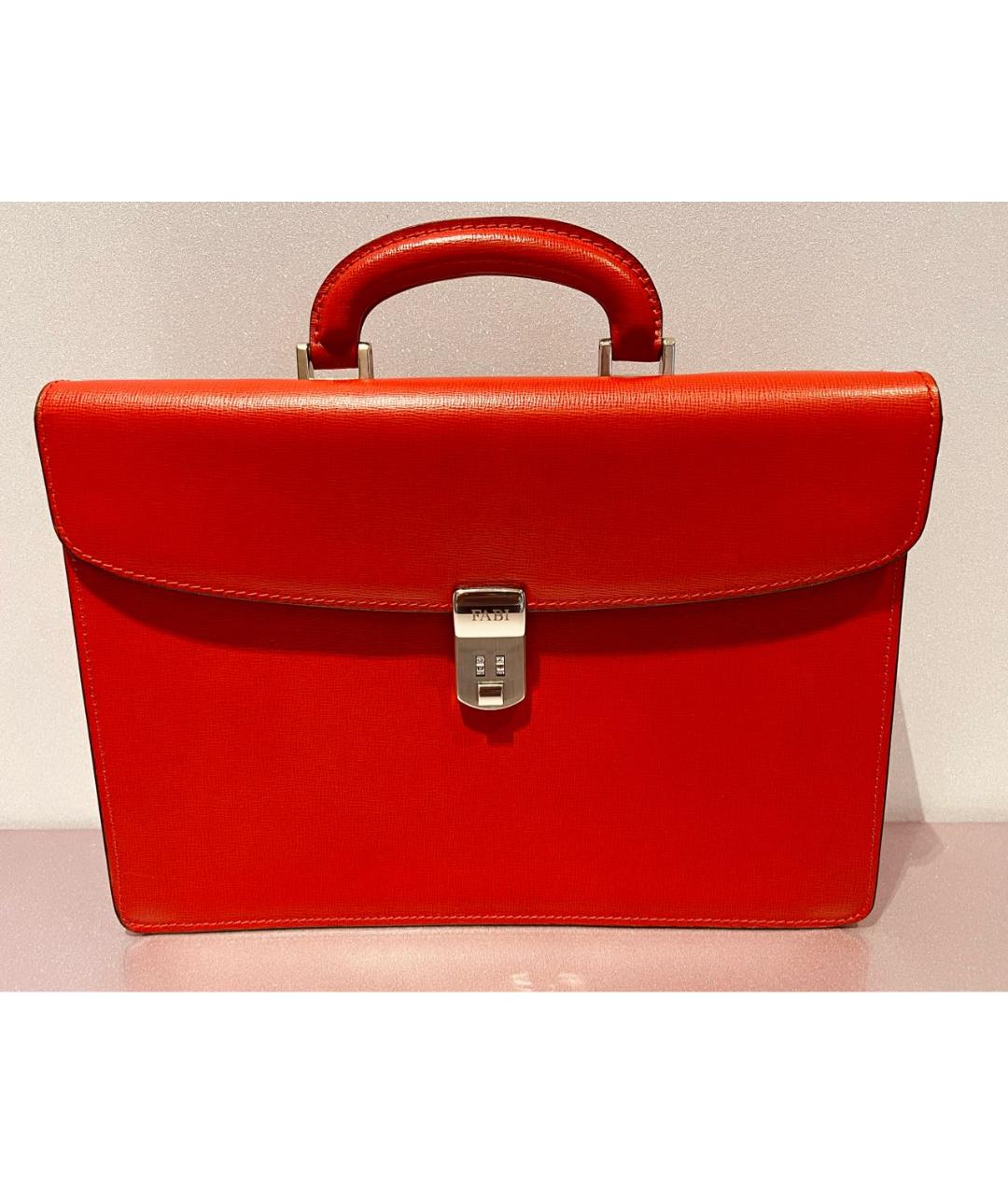 FABI Красная кожаная сумка с короткими ручками, фото 9