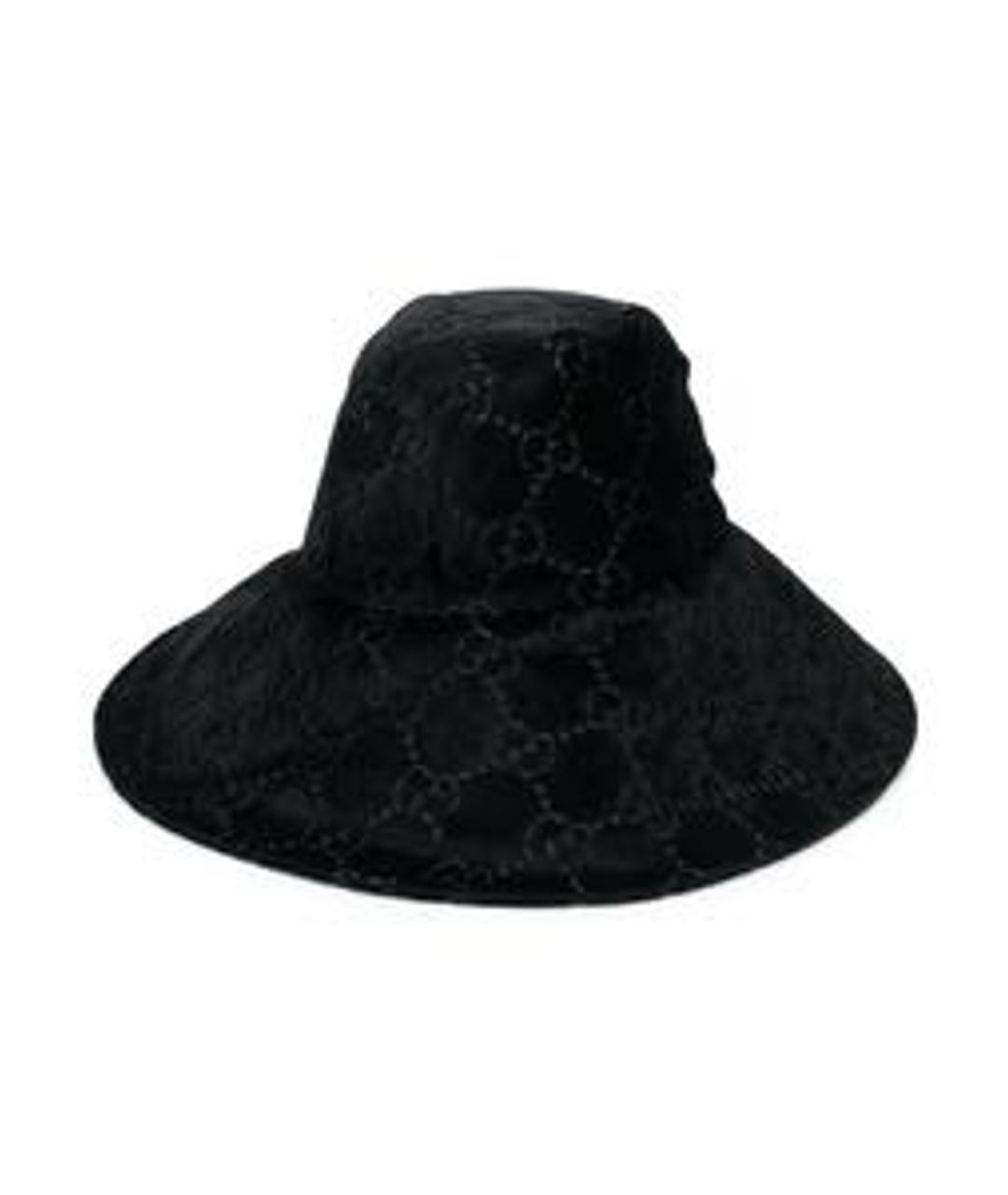 GUCCI Темно-синяя бархатная шляпа, фото 1