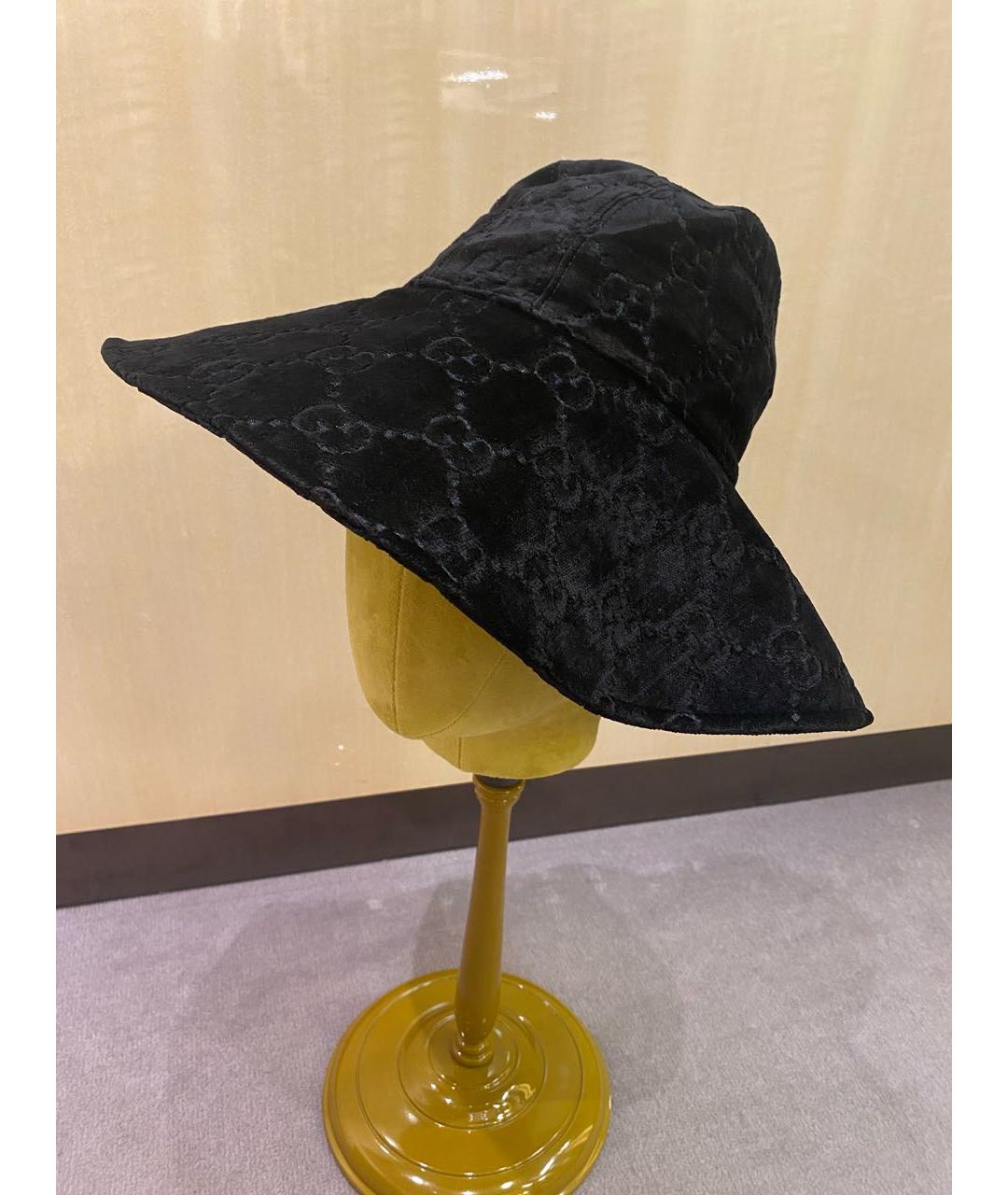 GUCCI Темно-синяя бархатная шляпа, фото 2