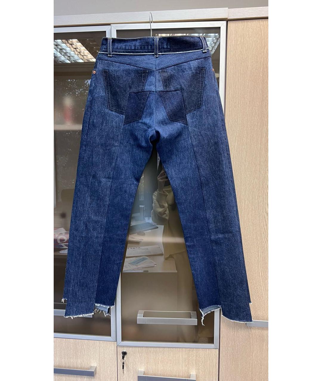 VETEMENTS Синие хлопковые прямые джинсы, фото 7