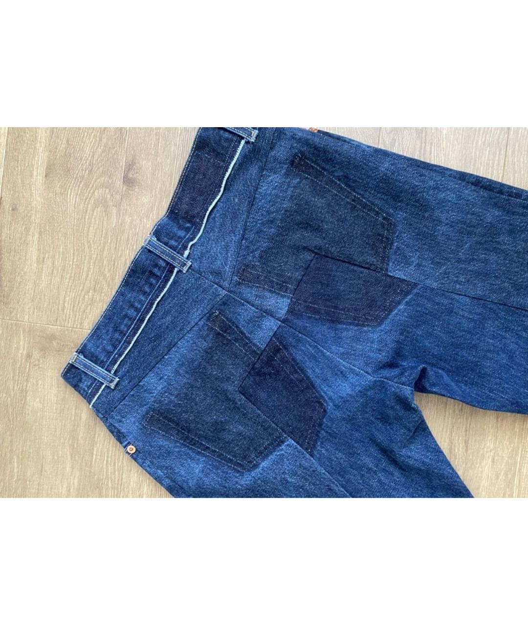 VETEMENTS Синие хлопковые прямые джинсы, фото 4