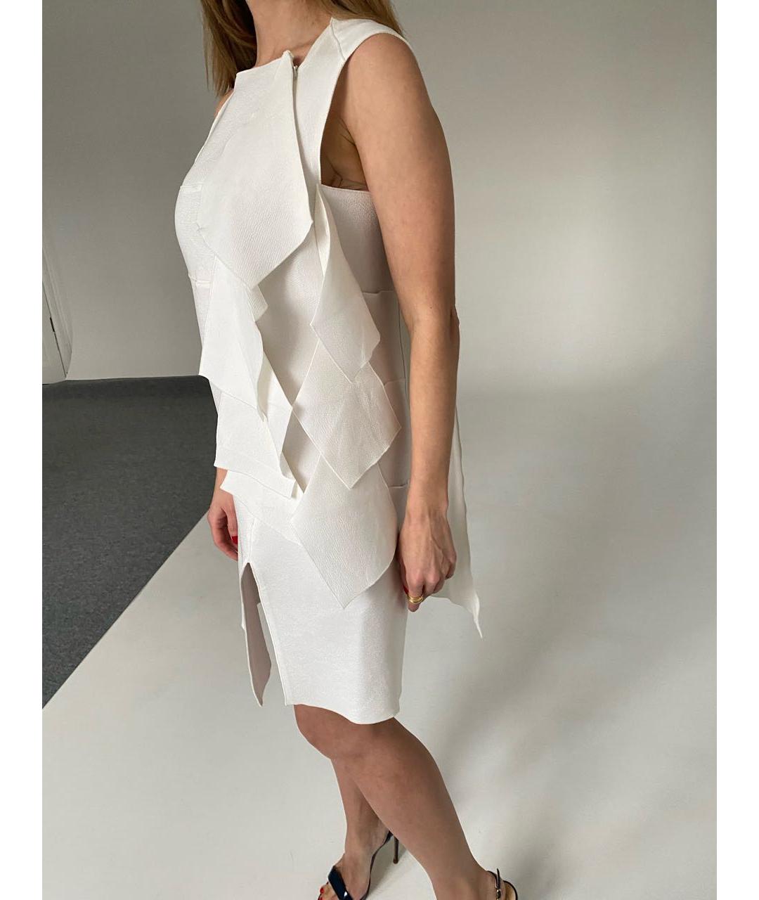 MAISON RABIH KAYROUZ Белое ацетатное коктейльное платье, фото 4