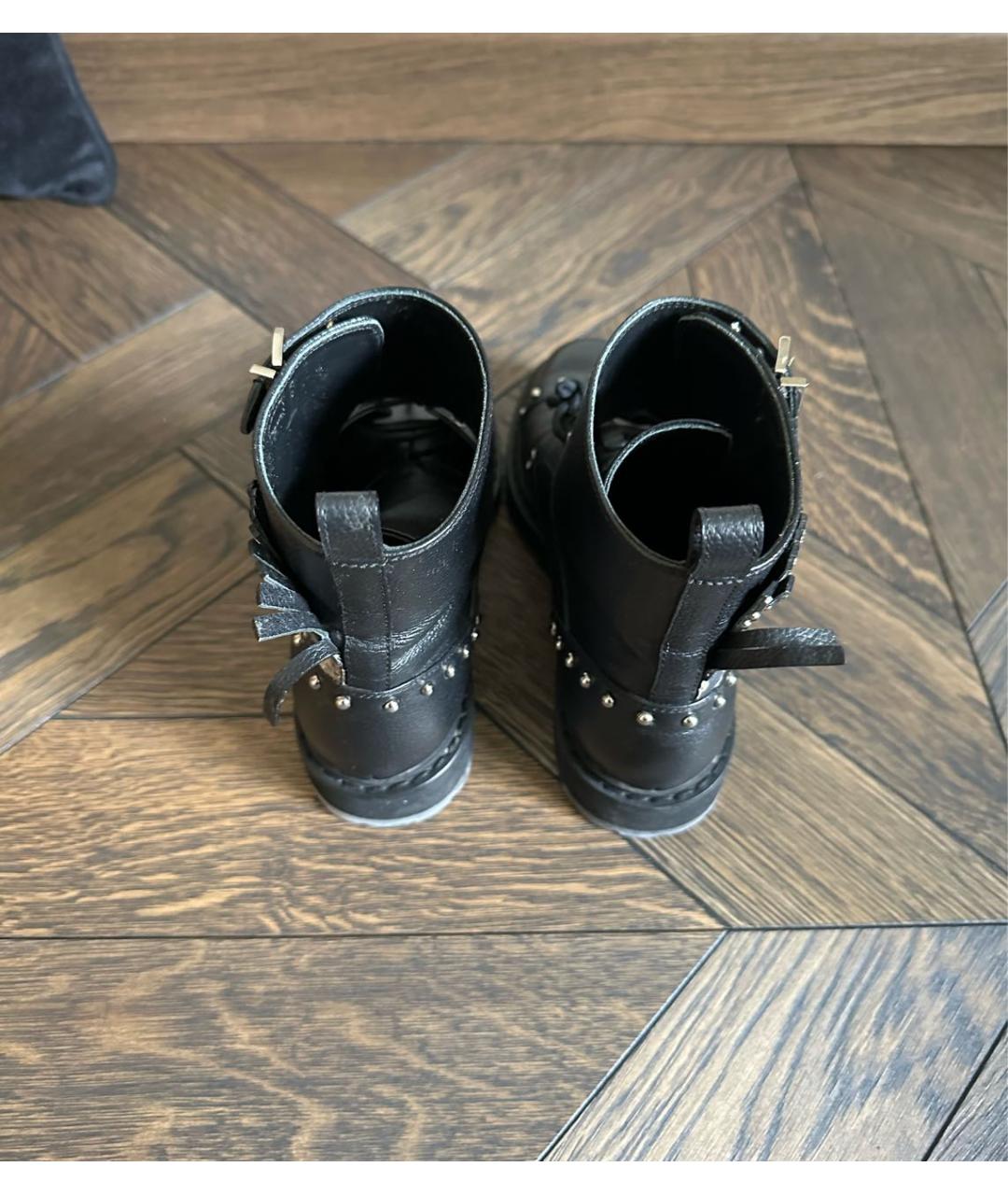FENDI Черные кожаные ботинки, фото 3