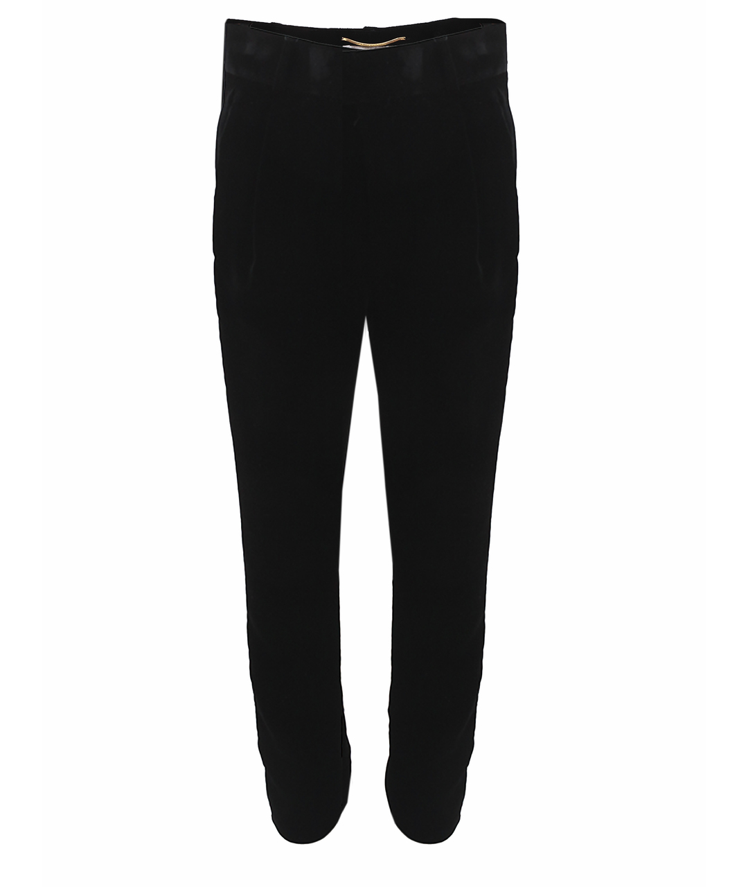 SAINT LAURENT Черные бархатные прямые брюки, фото 1
