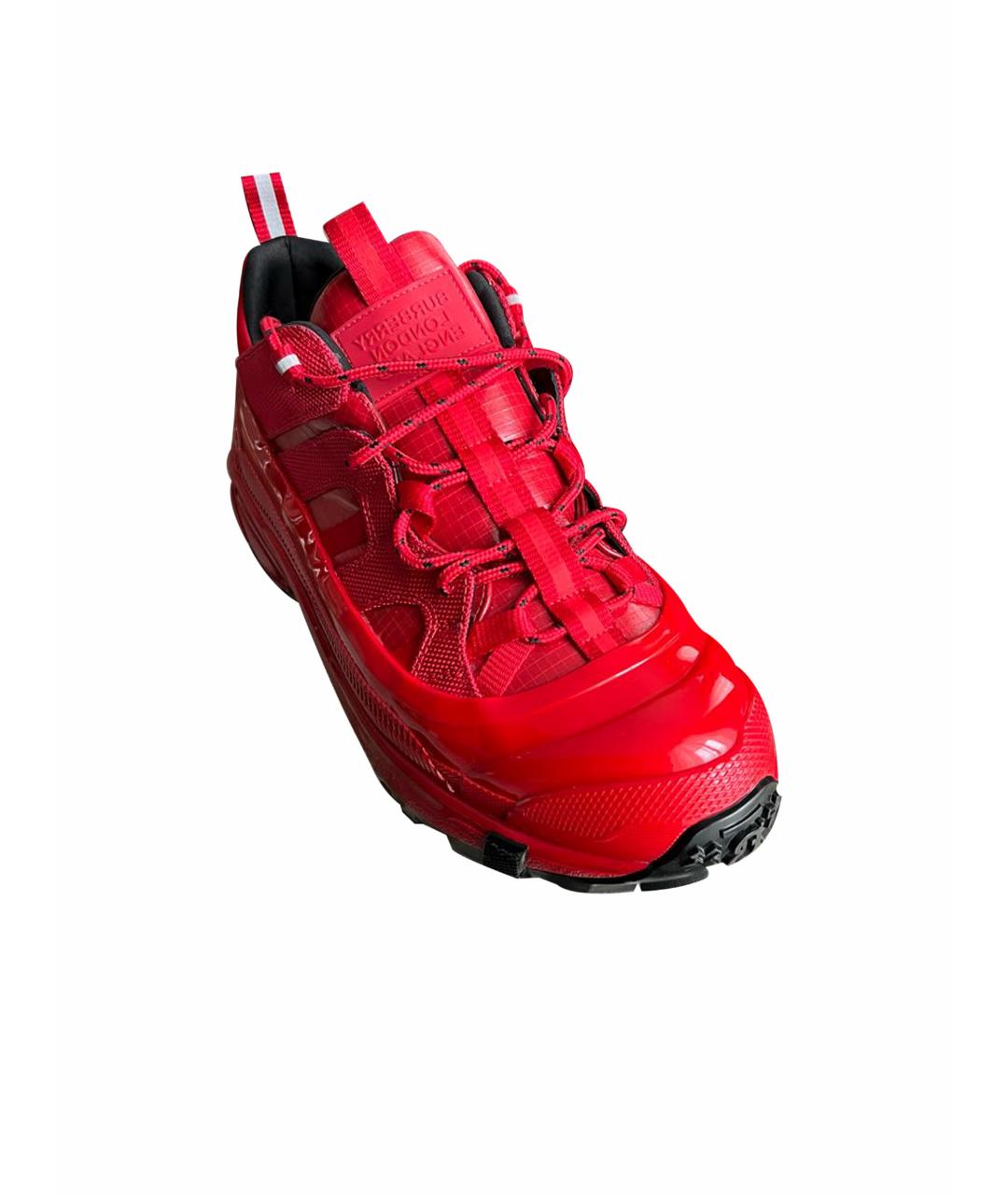 BURBERRY Красные низкие кроссовки / кеды, фото 1