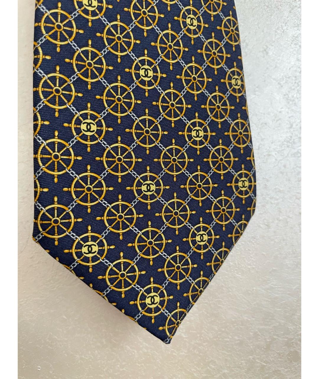 CHANEL PRE-OWNED Черный шелковый галстук, фото 4