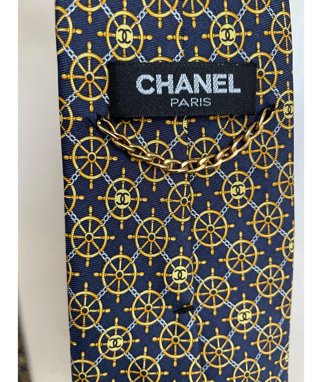 CHANEL PRE-OWNED Черный шелковый галстук, фото 2