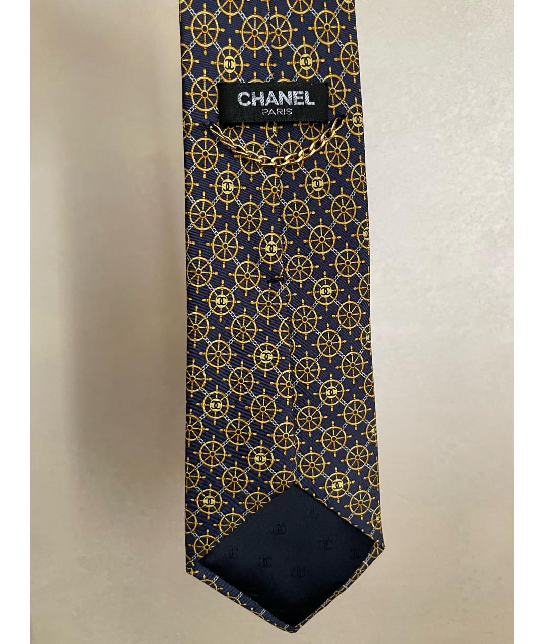 CHANEL PRE-OWNED Черный шелковый галстук, фото 5