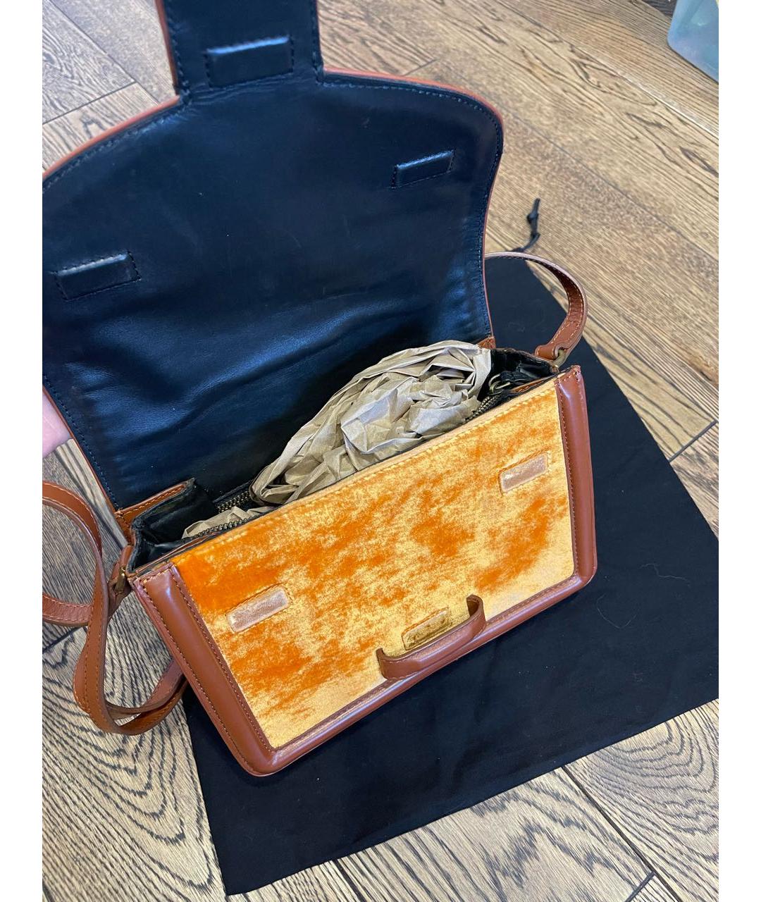 DRIES VAN NOTEN Оранжевая кожаная сумка через плечо, фото 6