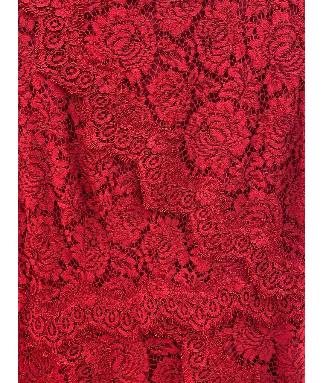CAROLINA HERRERA Красное кружевное коктейльное платье, фото 3