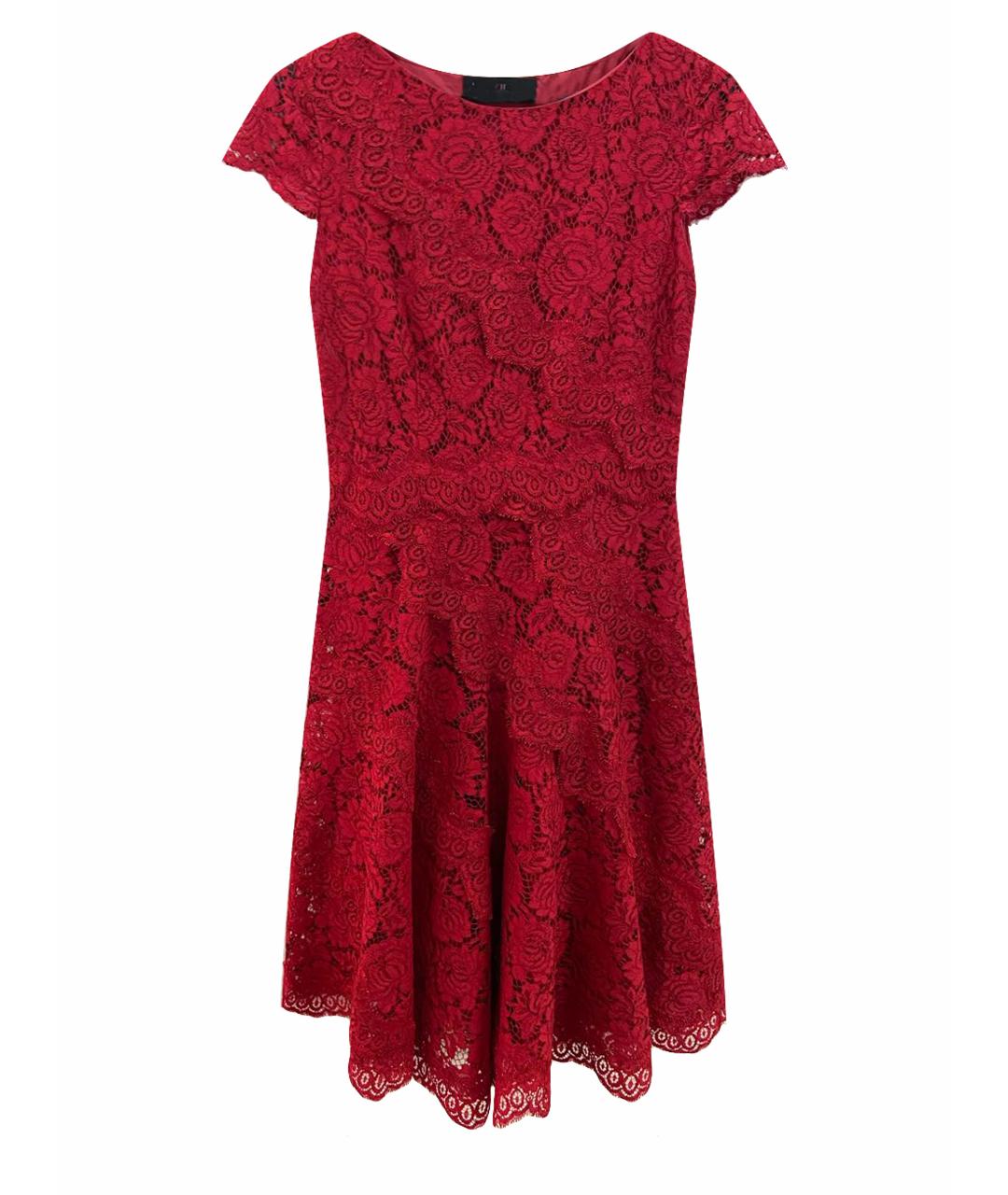 CAROLINA HERRERA Красное кружевное коктейльное платье, фото 1