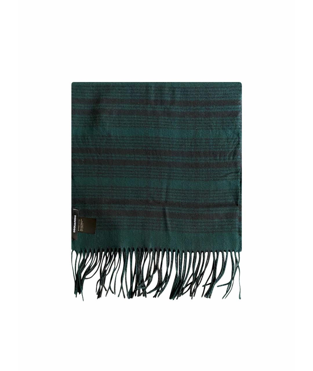 DSQUARED2 Зеленый шерстяной шарф, фото 1