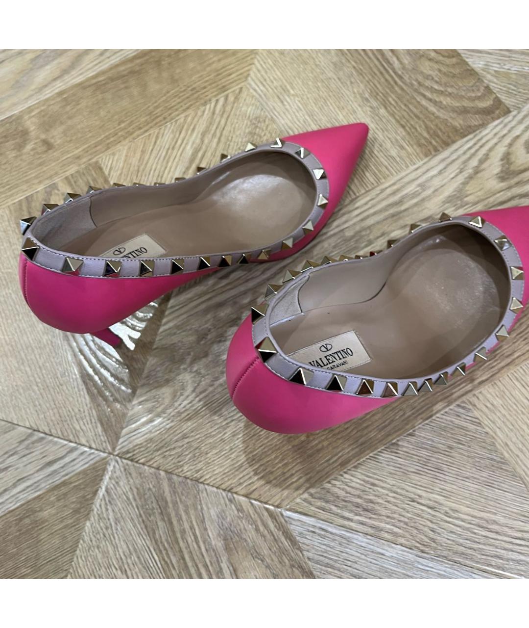 VALENTINO Розовые кожаные туфли, фото 3