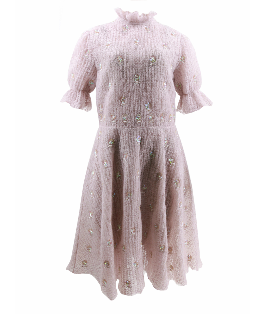 VALENTINO Розовое шерстяное повседневное платье, фото 1