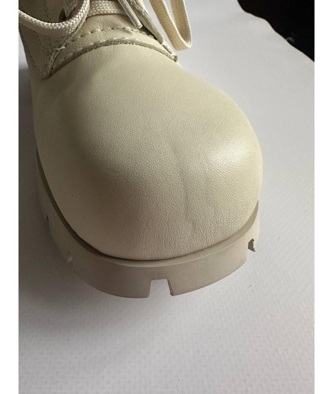 JIL SANDER Бежевые кожаные ботинки, фото 8