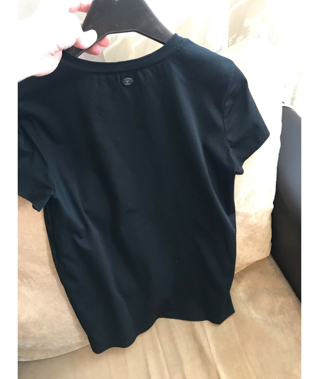CHANEL PRE-OWNED Черная хлопковая футболка, фото 4