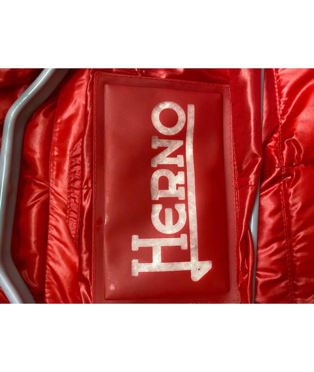 HERNO Красный полиэстеровый пуховик, фото 3