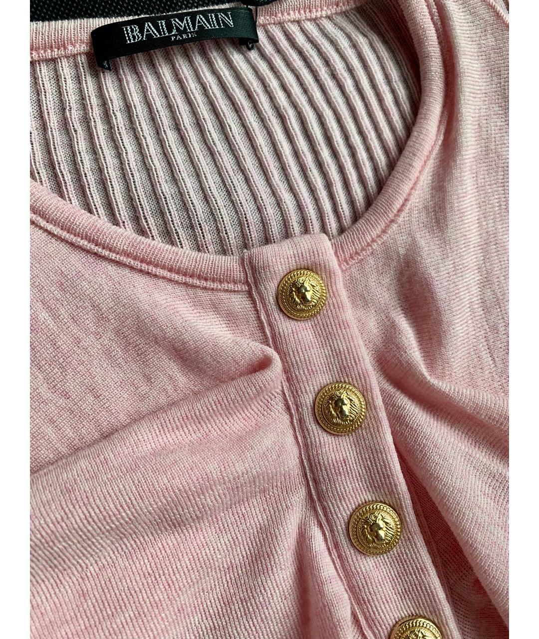 BALMAIN Розовый шерстяной джемпер / свитер, фото 3