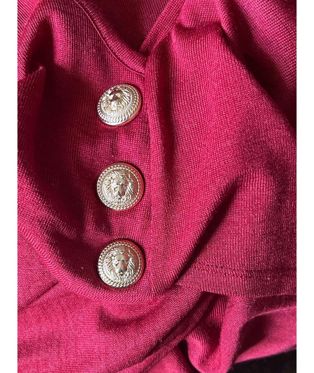 BALMAIN Бордовый шерстяной джемпер / свитер, фото 4