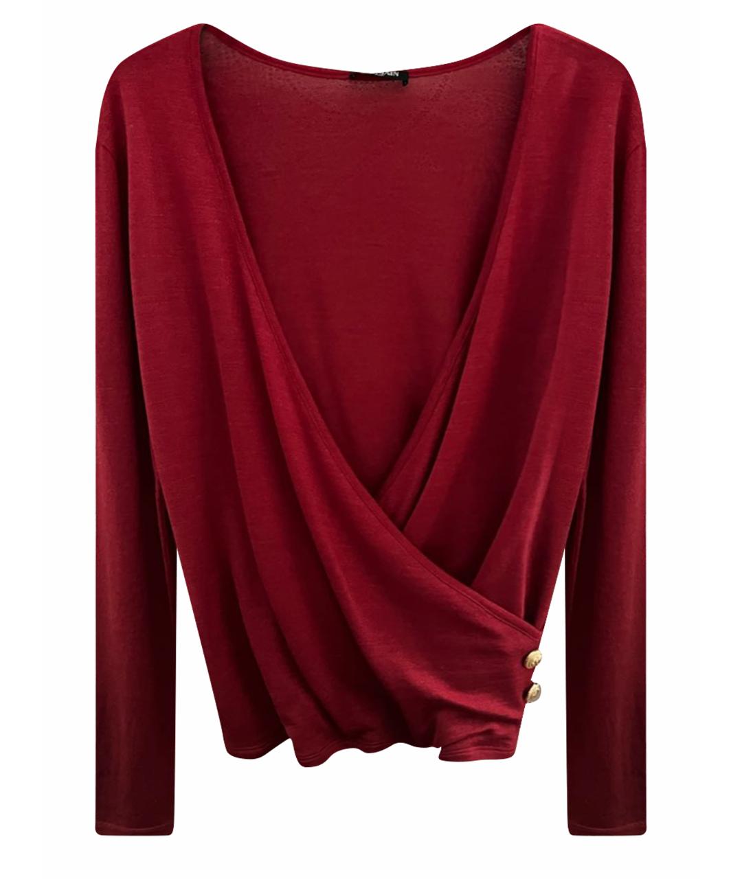 BALMAIN Бордовый шерстяной джемпер / свитер, фото 1