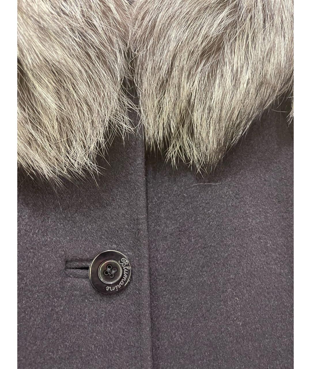 BLUMARINE Антрацитовое шерстяное пальто, фото 7