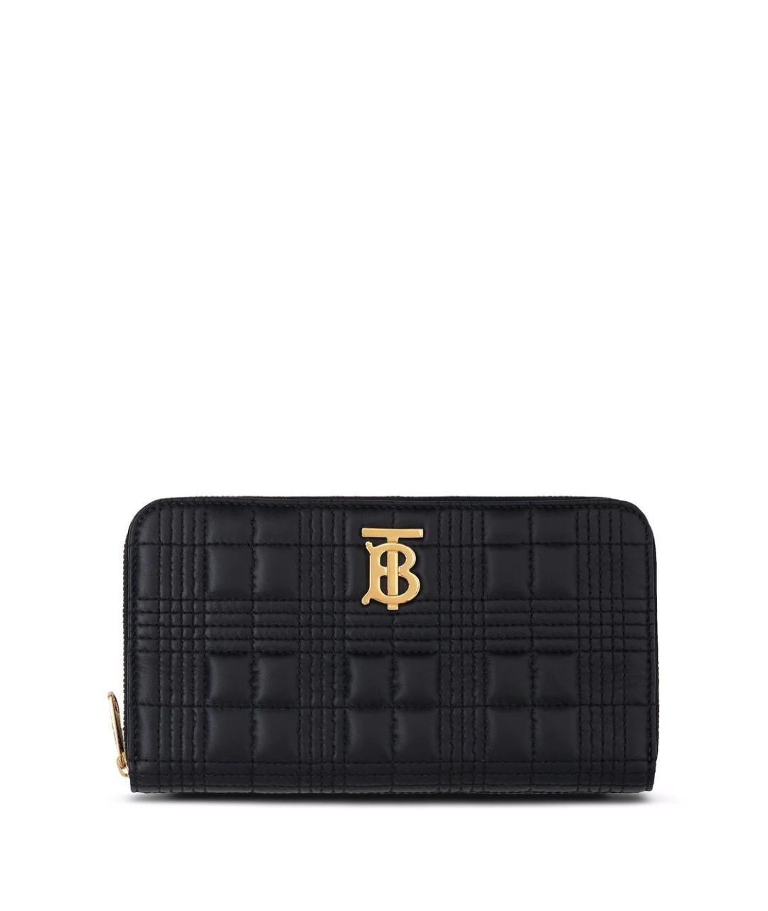 BURBERRY Черный кожаный кошелек, фото 1