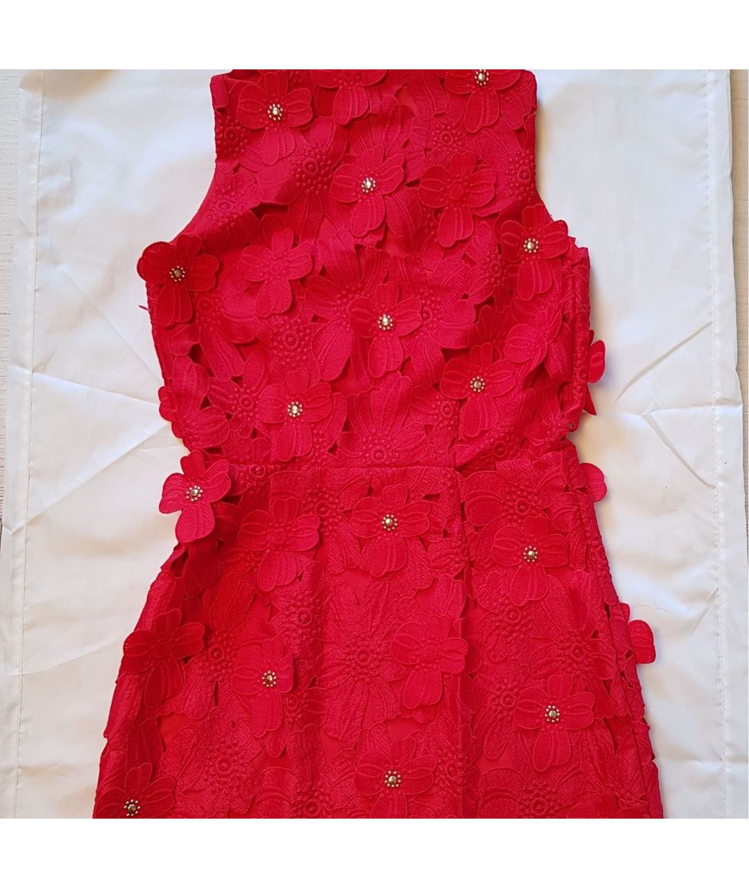 MICHAEL KORS Красное кружевное коктейльное платье, фото 5