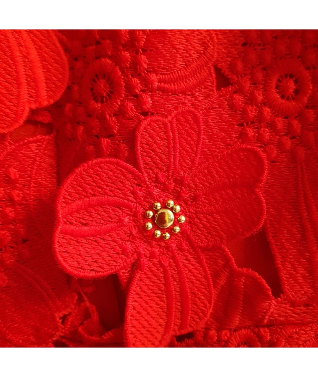 MICHAEL KORS Красное кружевное коктейльное платье, фото 6