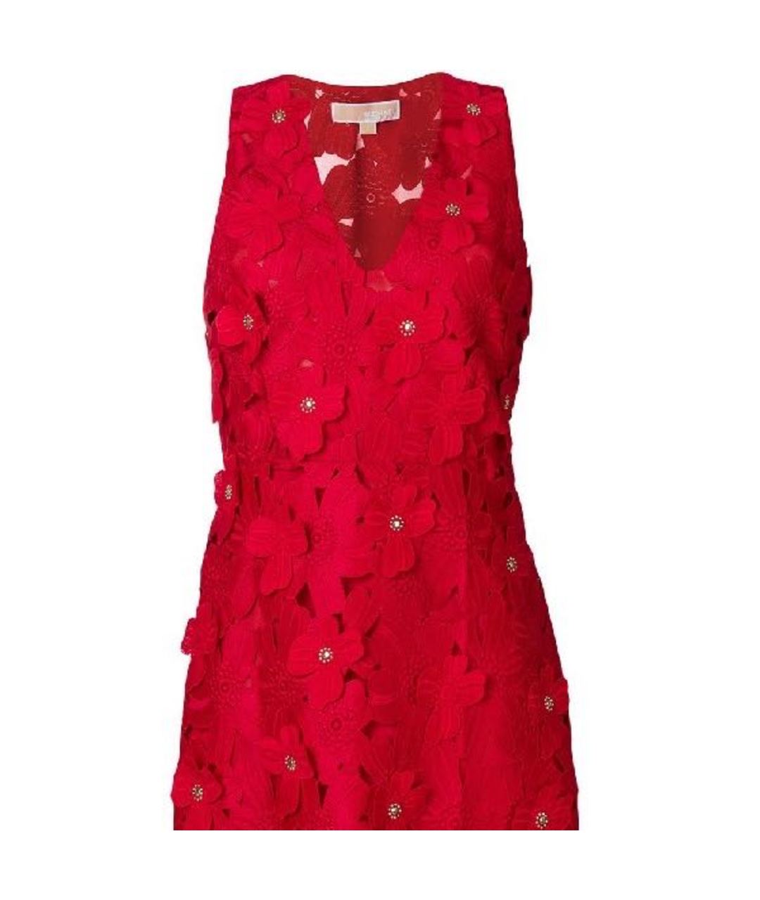 MICHAEL KORS Красное кружевное коктейльное платье, фото 9