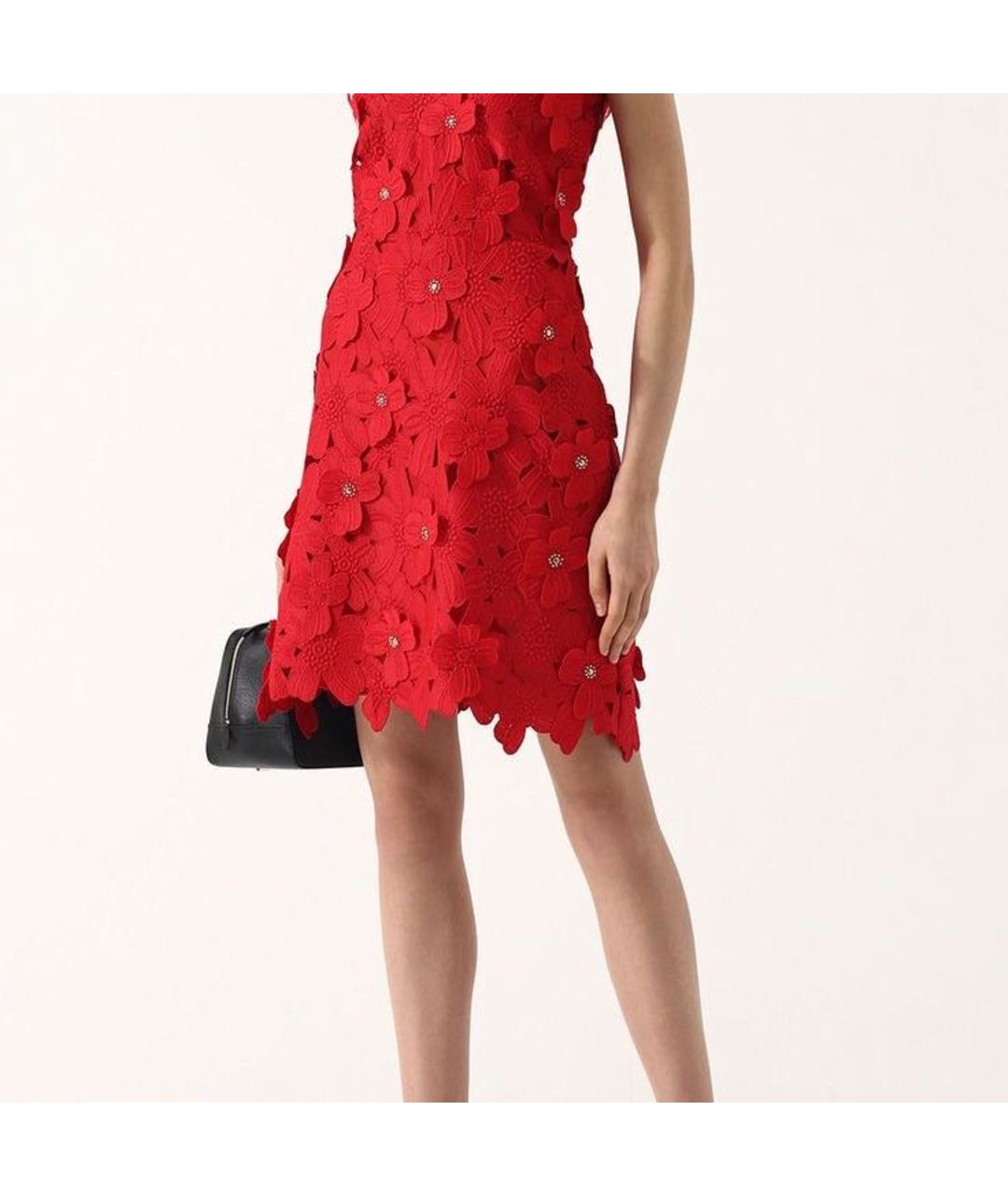 MICHAEL KORS Красное кружевное коктейльное платье, фото 3