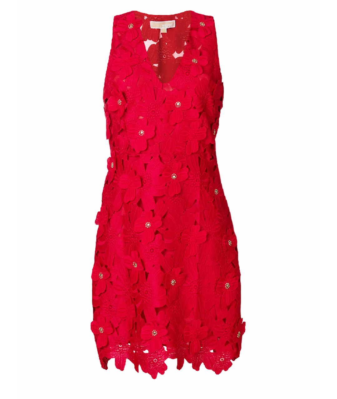 MICHAEL KORS Красное кружевное коктейльное платье, фото 1