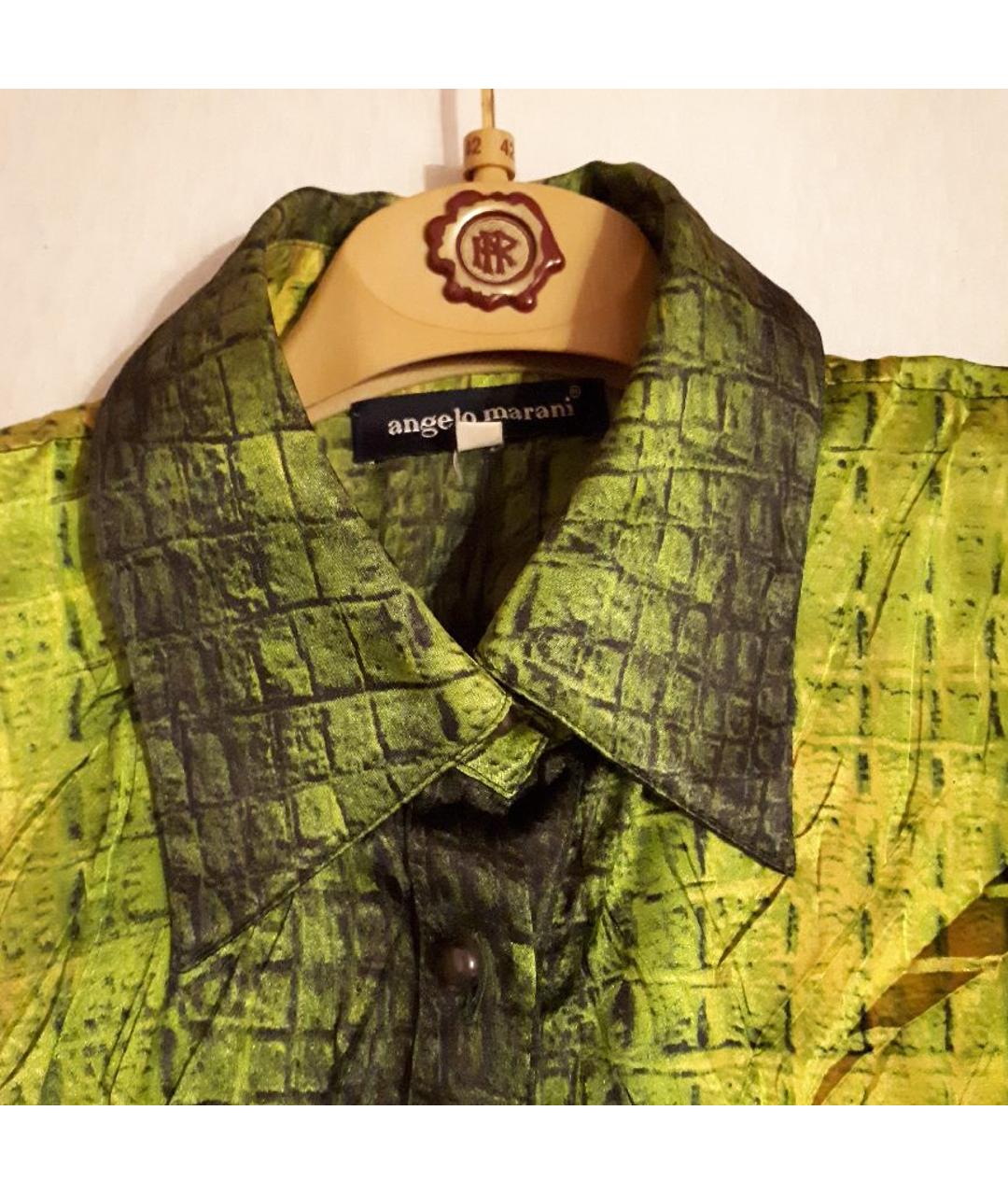 ANGELO MARANI Зеленая полиэстеровая рубашка, фото 3