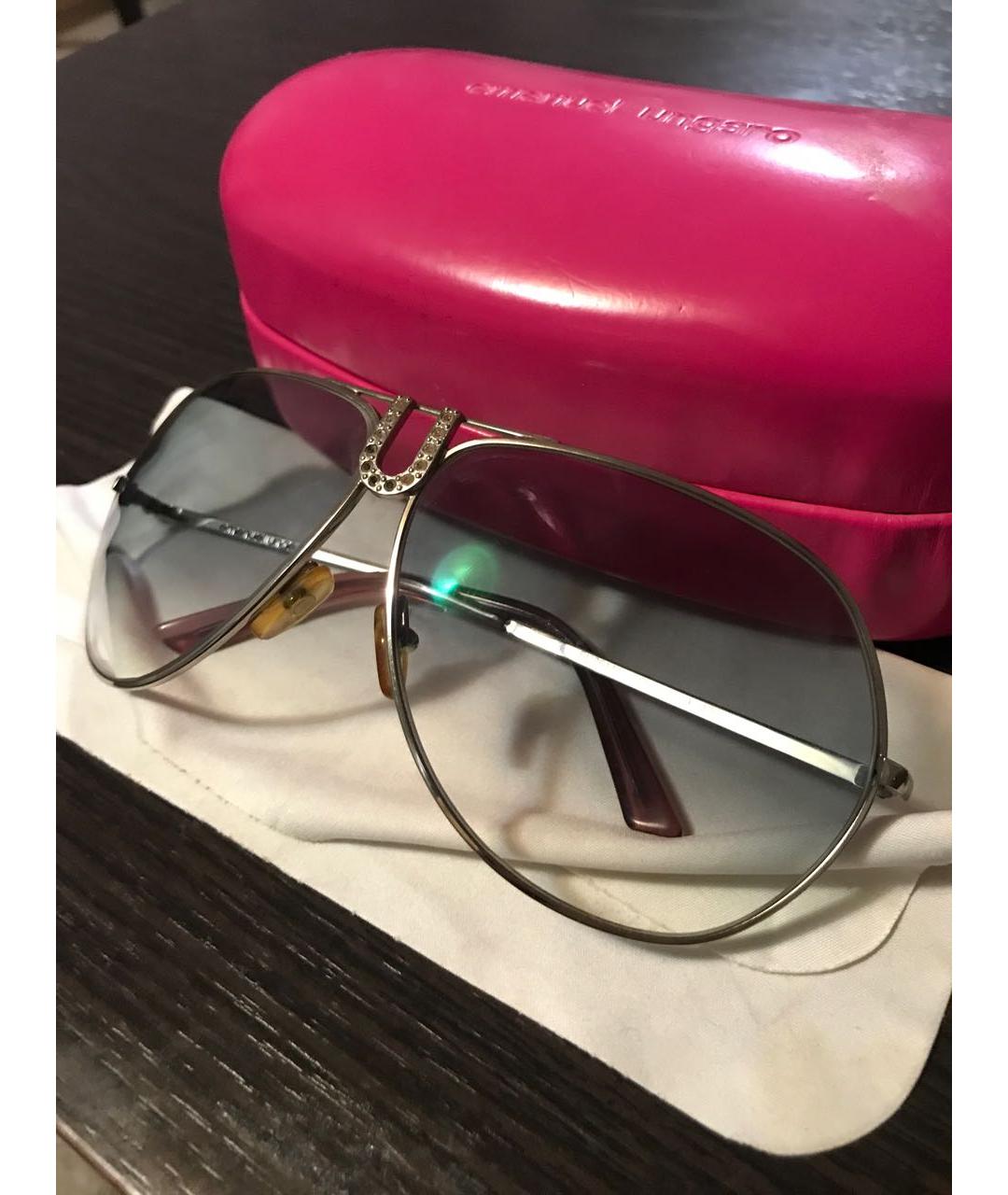 EMANUEL UNGARO Голубые металлические солнцезащитные очки, фото 3