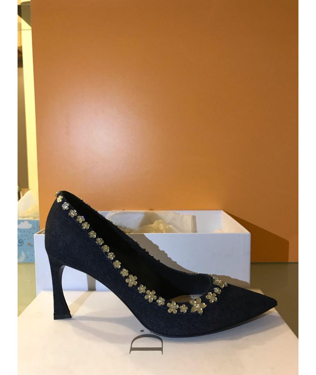 CHRISTIAN DIOR Синие текстильные туфли, фото 5