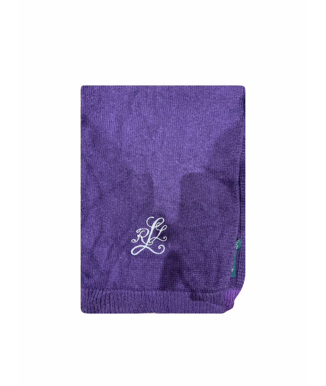 RALPH LAUREN Фиолетовый шерстяной шарф, фото 1