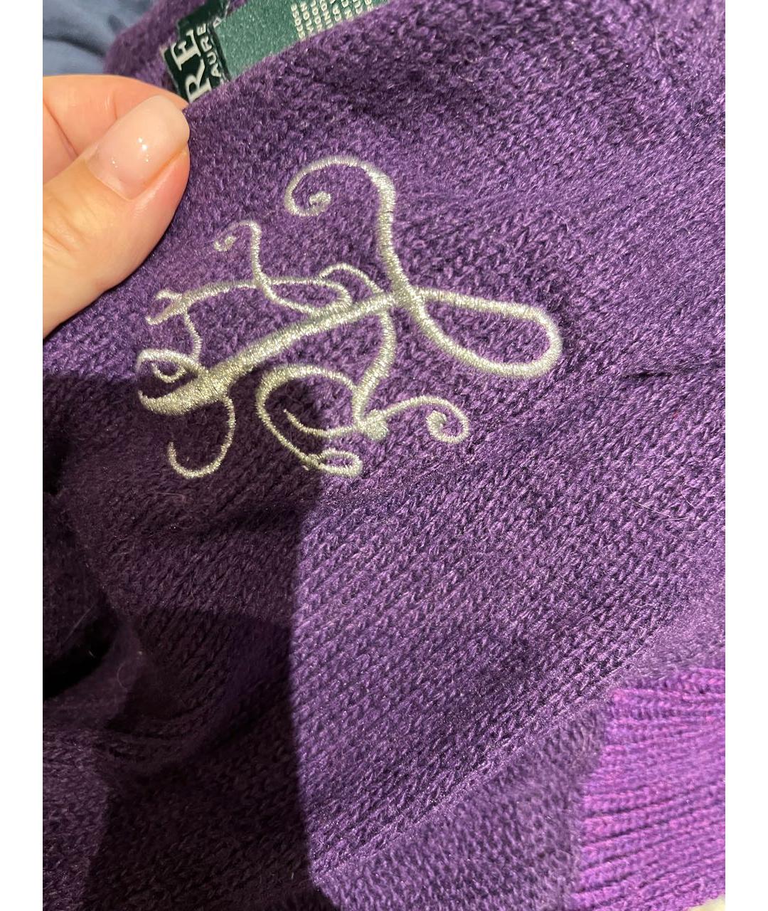 RALPH LAUREN Фиолетовый шерстяной шарф, фото 2