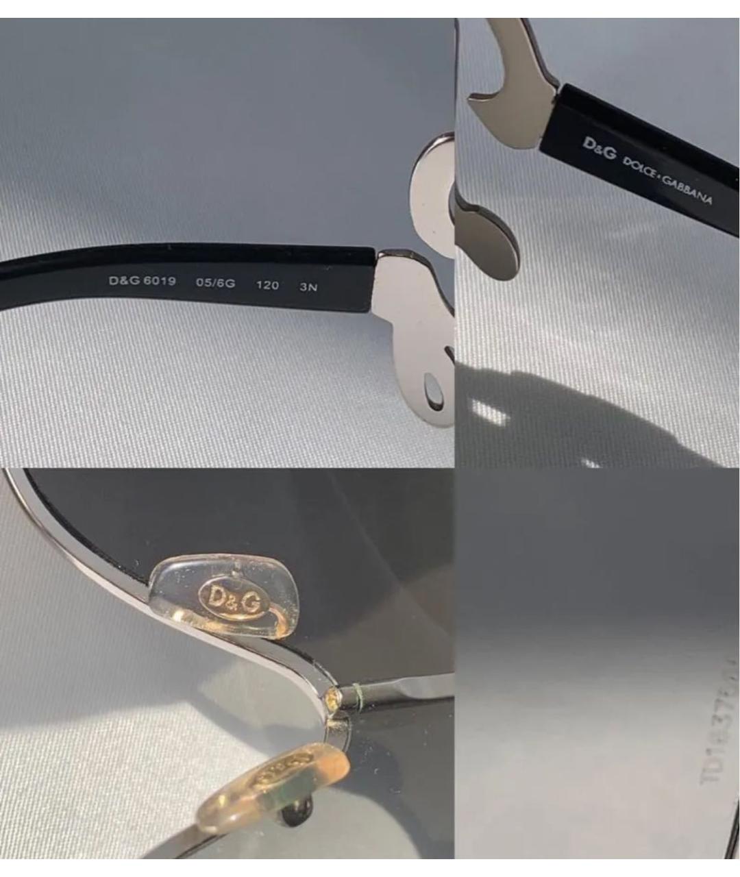 DOLCE&GABBANA Серебряные металлические солнцезащитные очки, фото 3